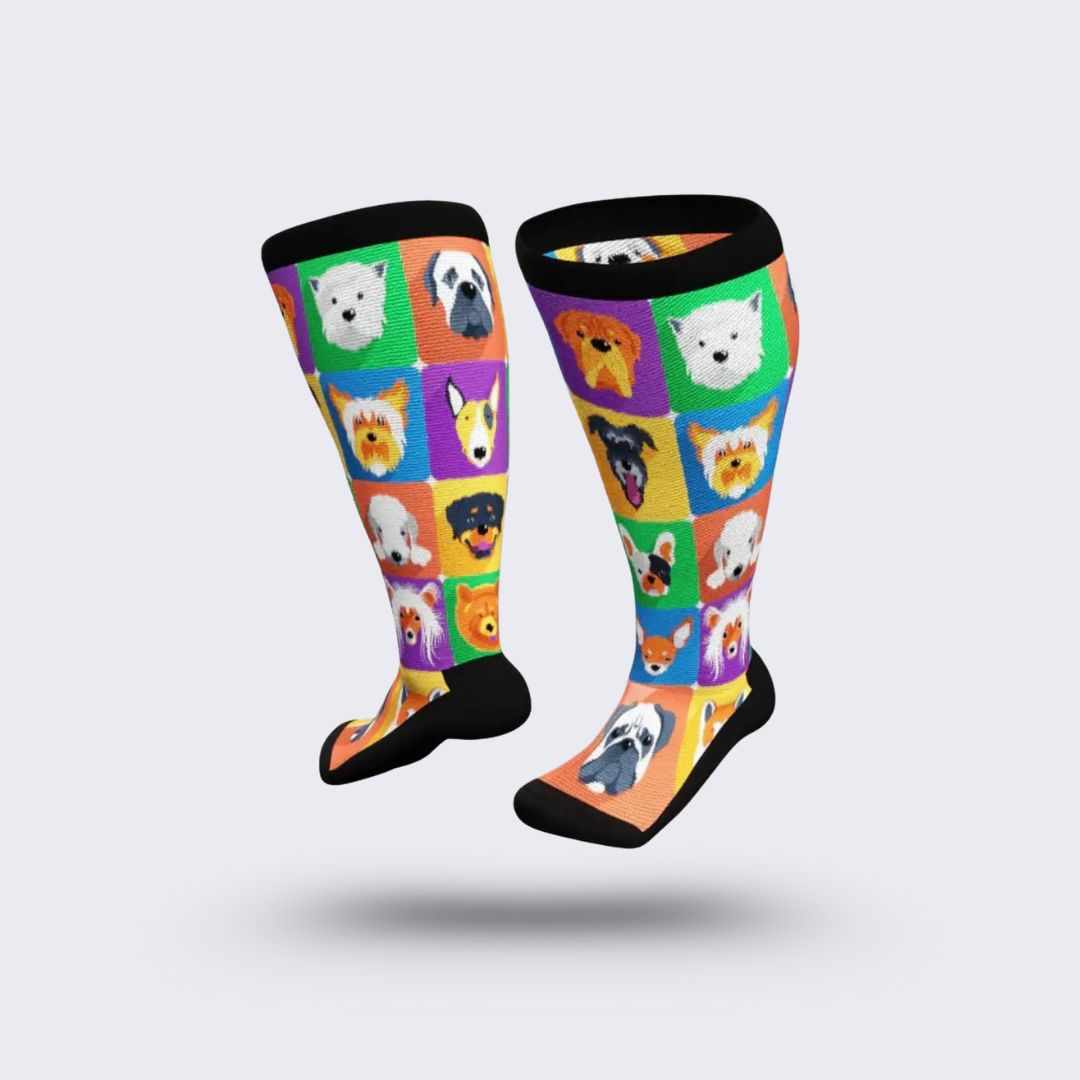 Chaussettes de compression spécial mollet large