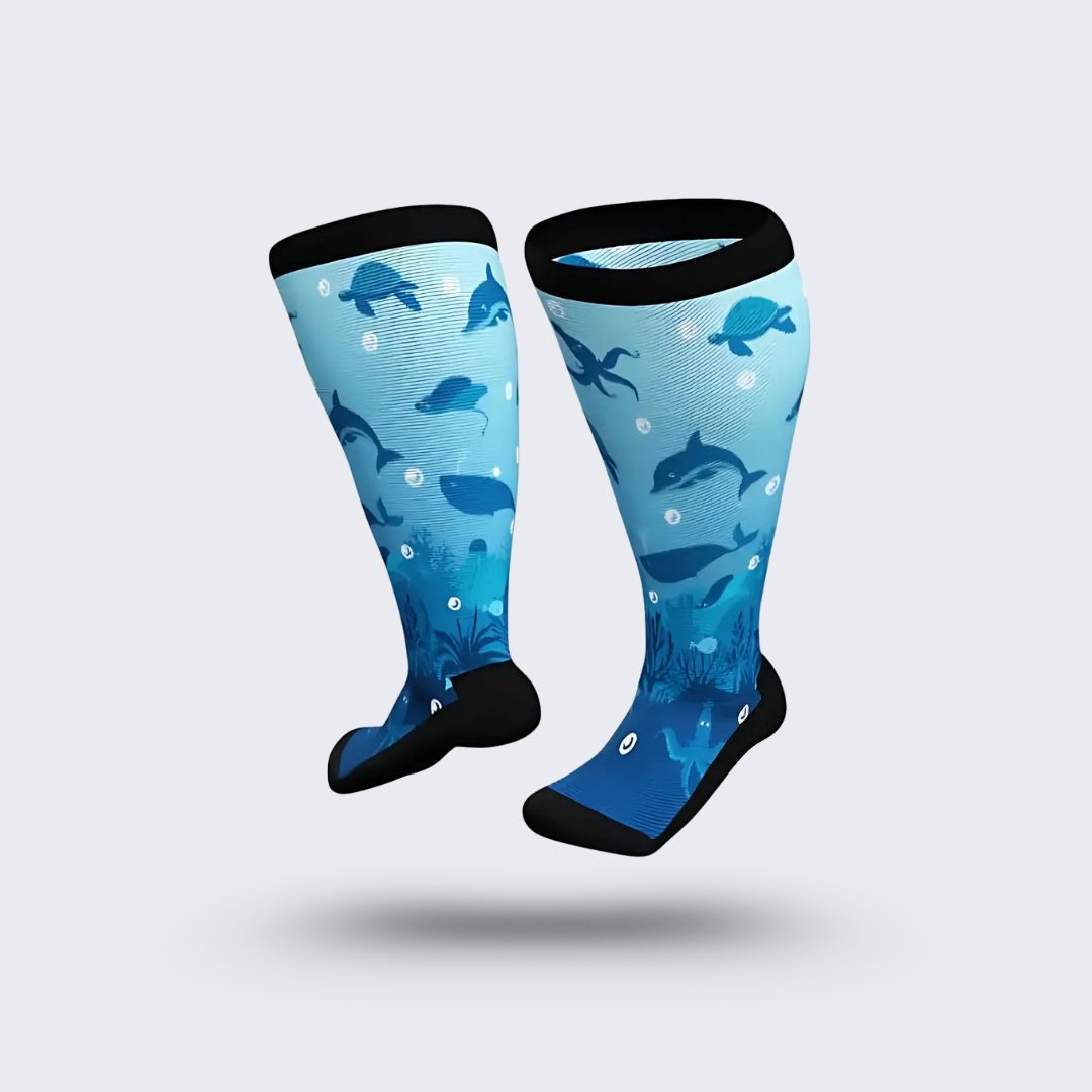 Chaussettes de compression spécial mollet large