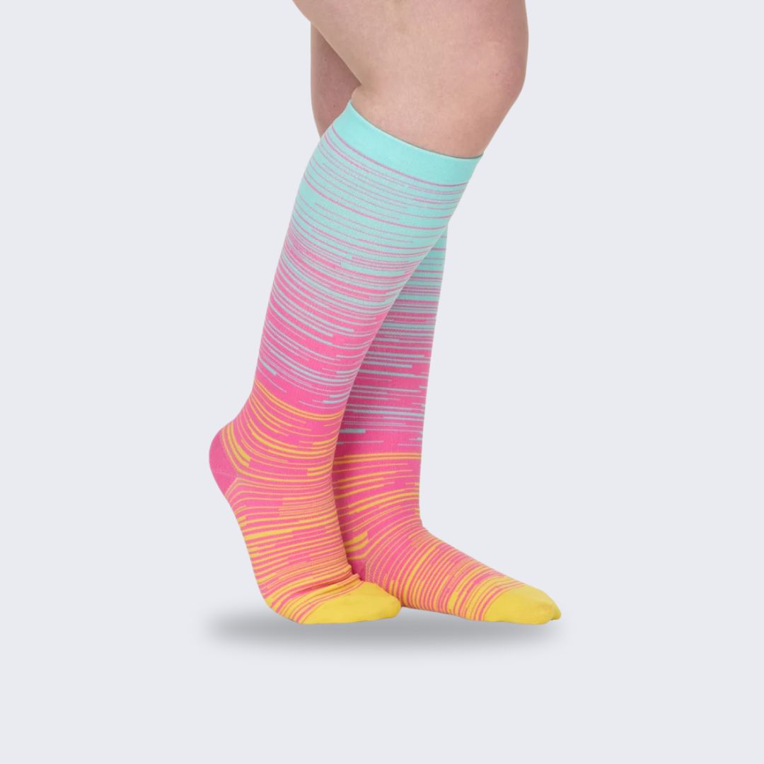 Chaussettes de contention douce et colorée (20-30 mmHg)