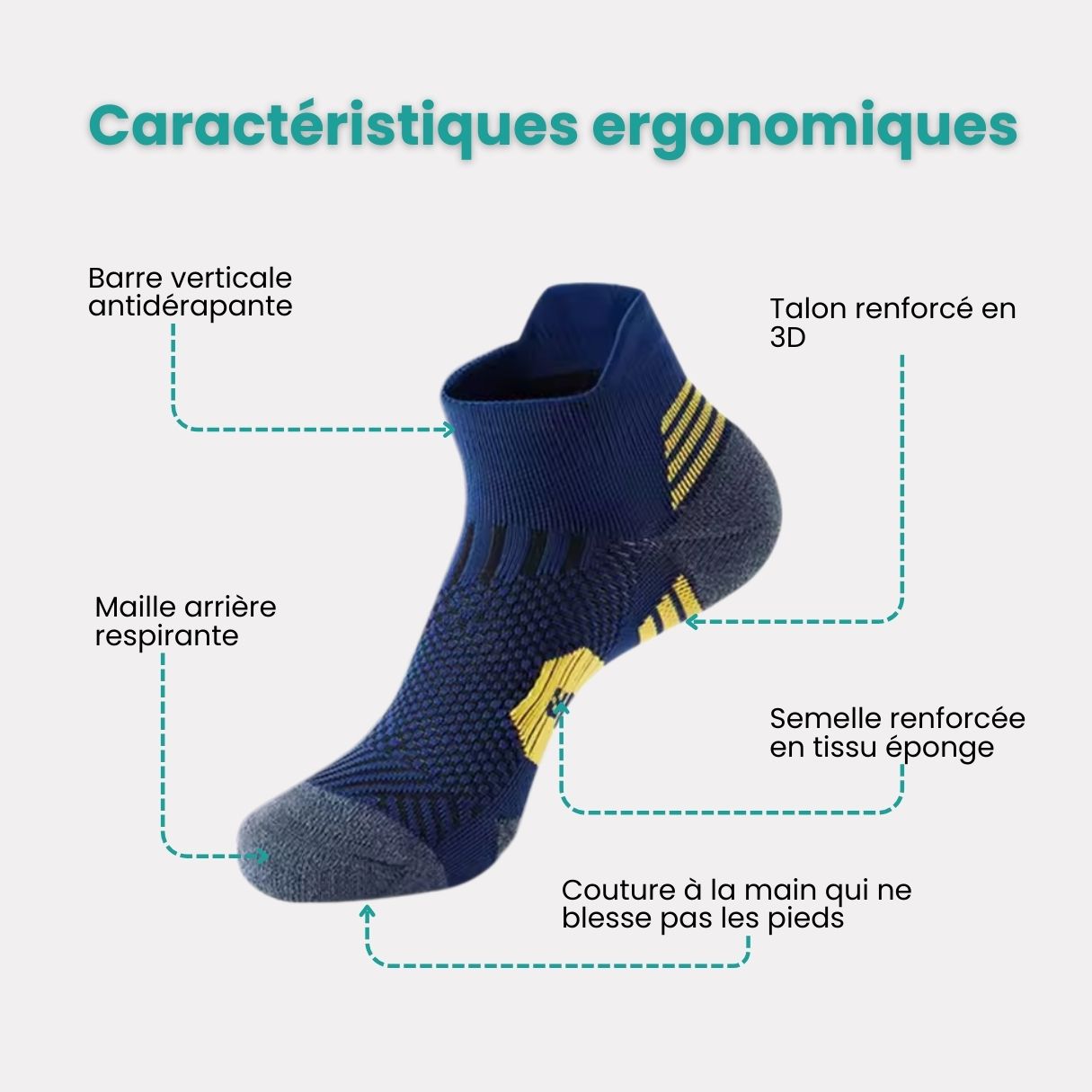Chaussettes de sport homme | Renforts ciblés & performance