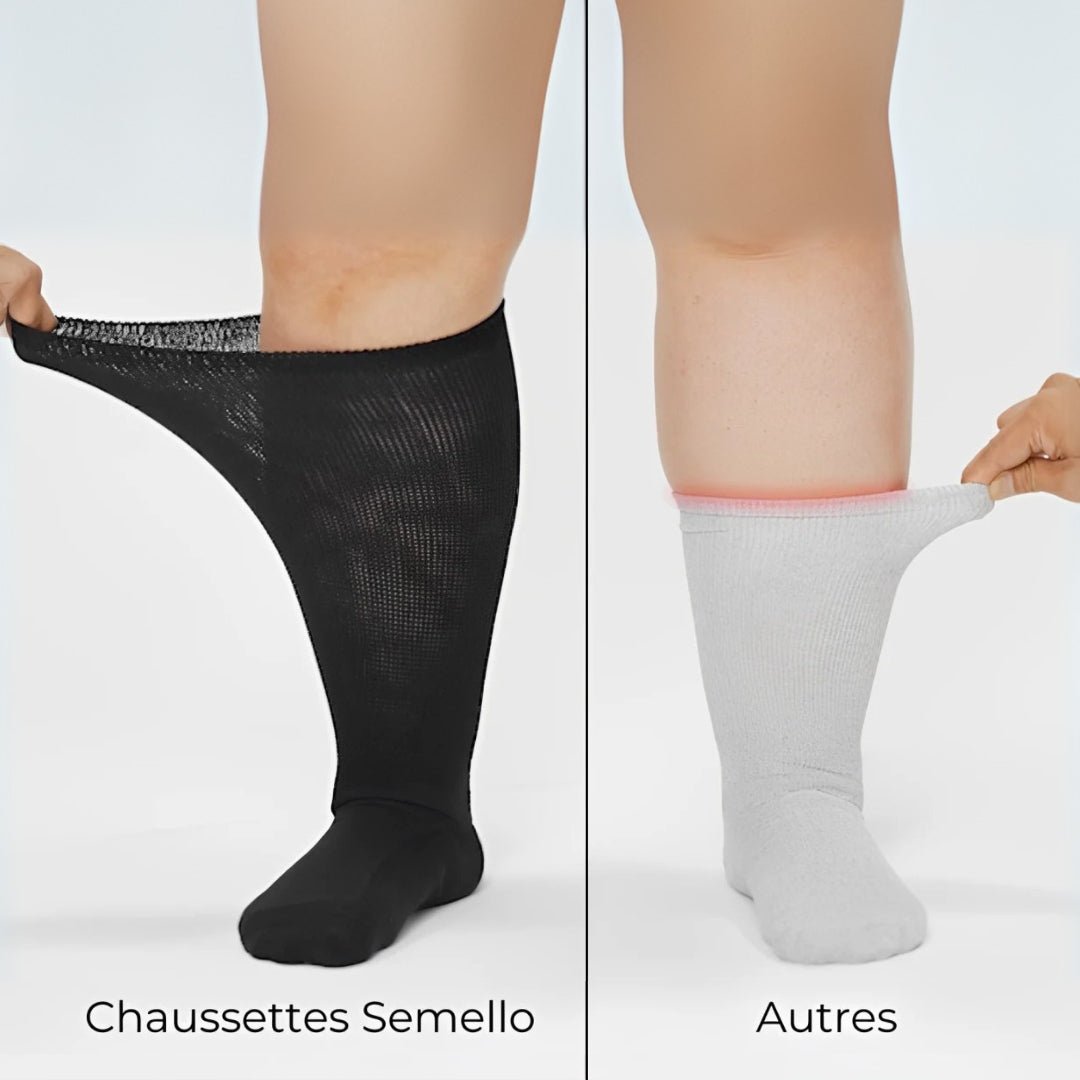 Chaussettes de compression spécial mollet large - Semello.fr