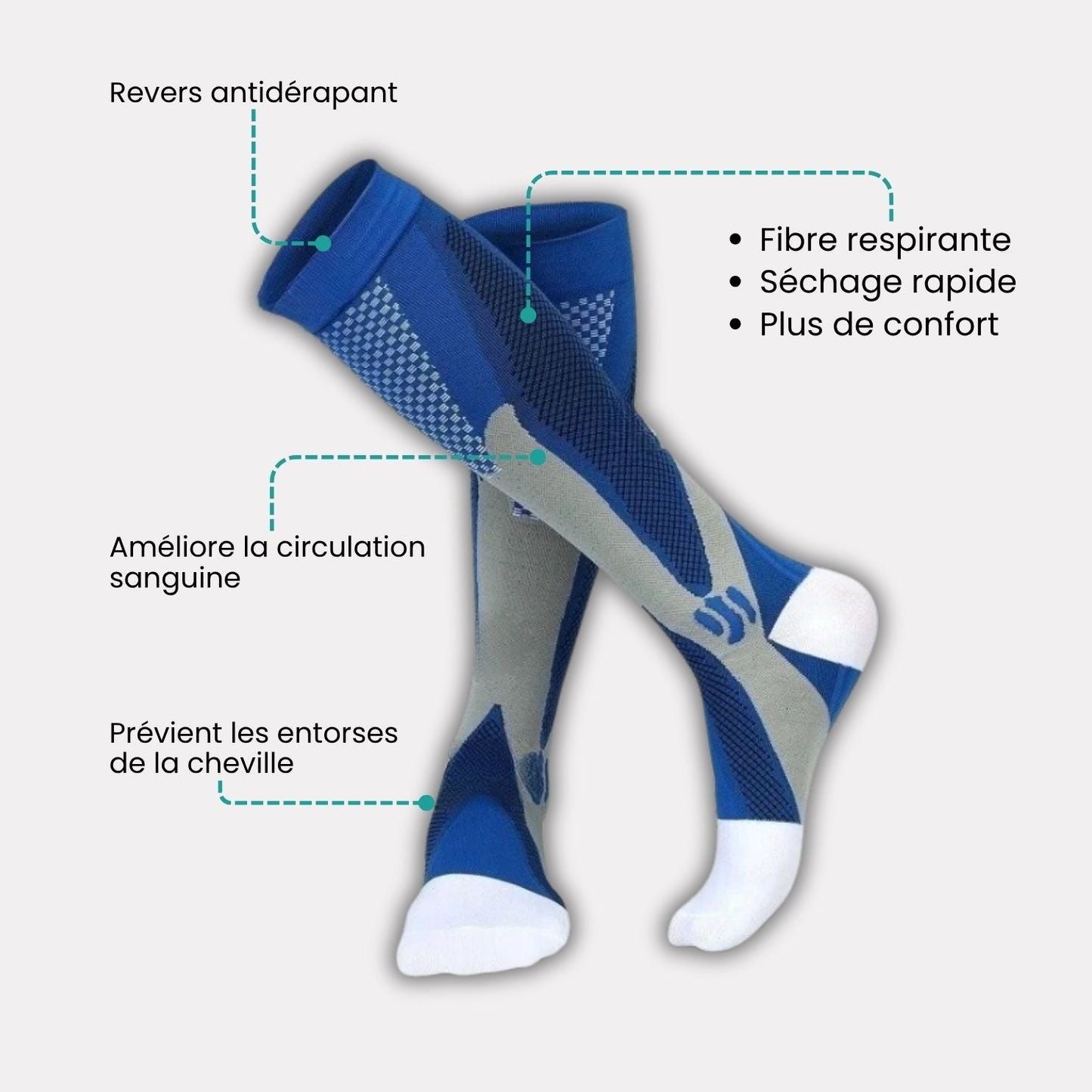 Chaussettes Jambes Légères pour Infirmières (20 - 30 mmHg) - Semello.fr