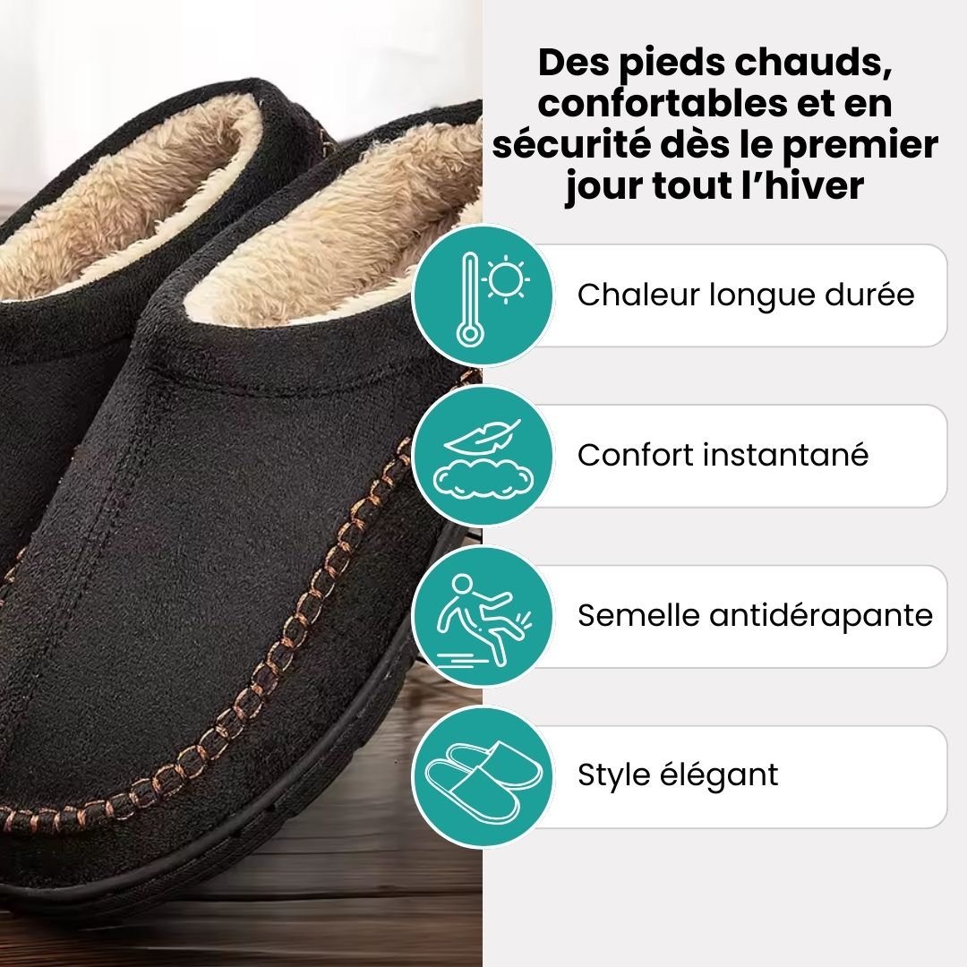 Pantoufles chaudes homme | Élegante & Doublure anti - froid - Semello.fr