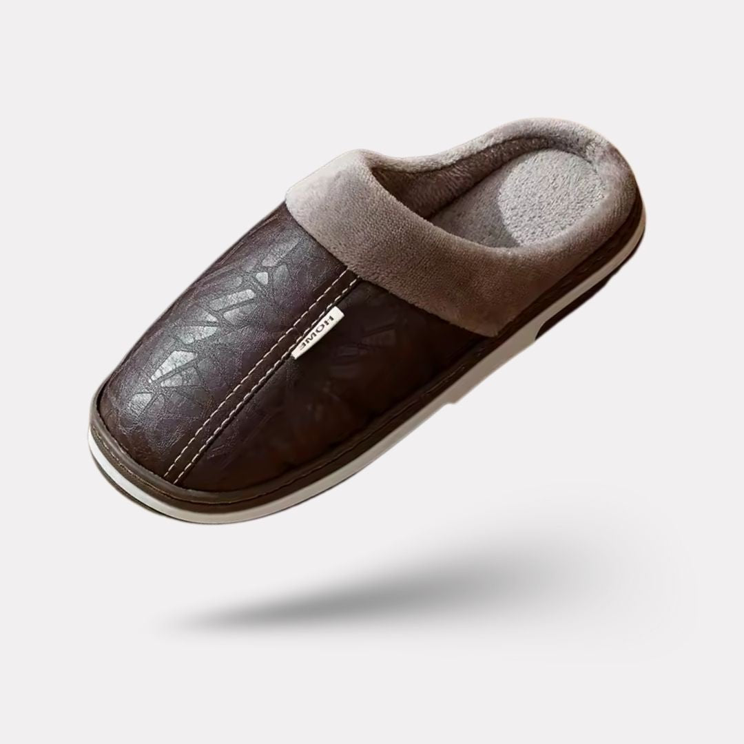 Pantoufles Grande Taille en Cuir Homme | Élégance & Isolation - Semello.fr