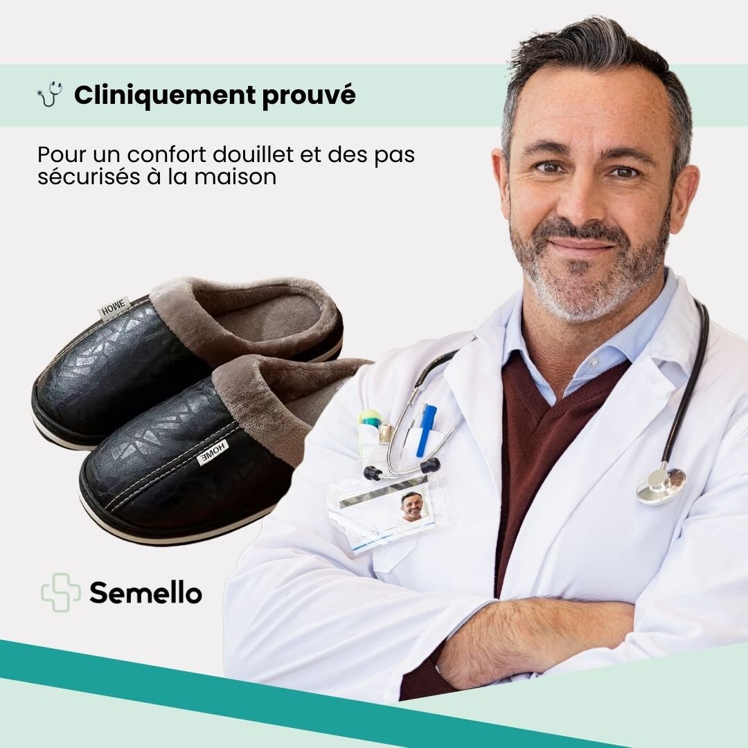 Pantoufles Grande Taille en Cuir Homme | Élégance & Isolation - Semello.fr