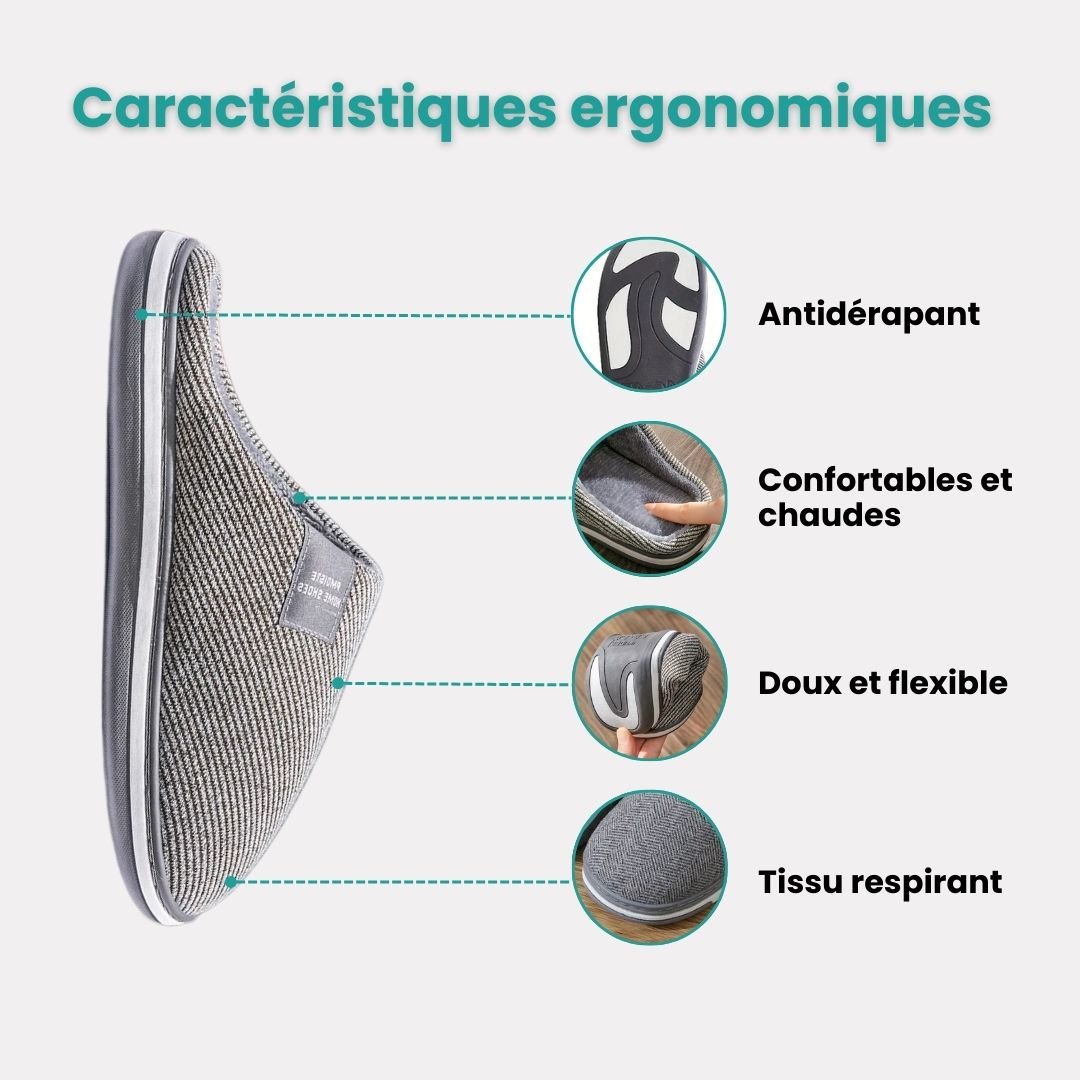 Pantoufles Orthopédiques Chaudes | Confort Hiver en Coton - Semello.fr