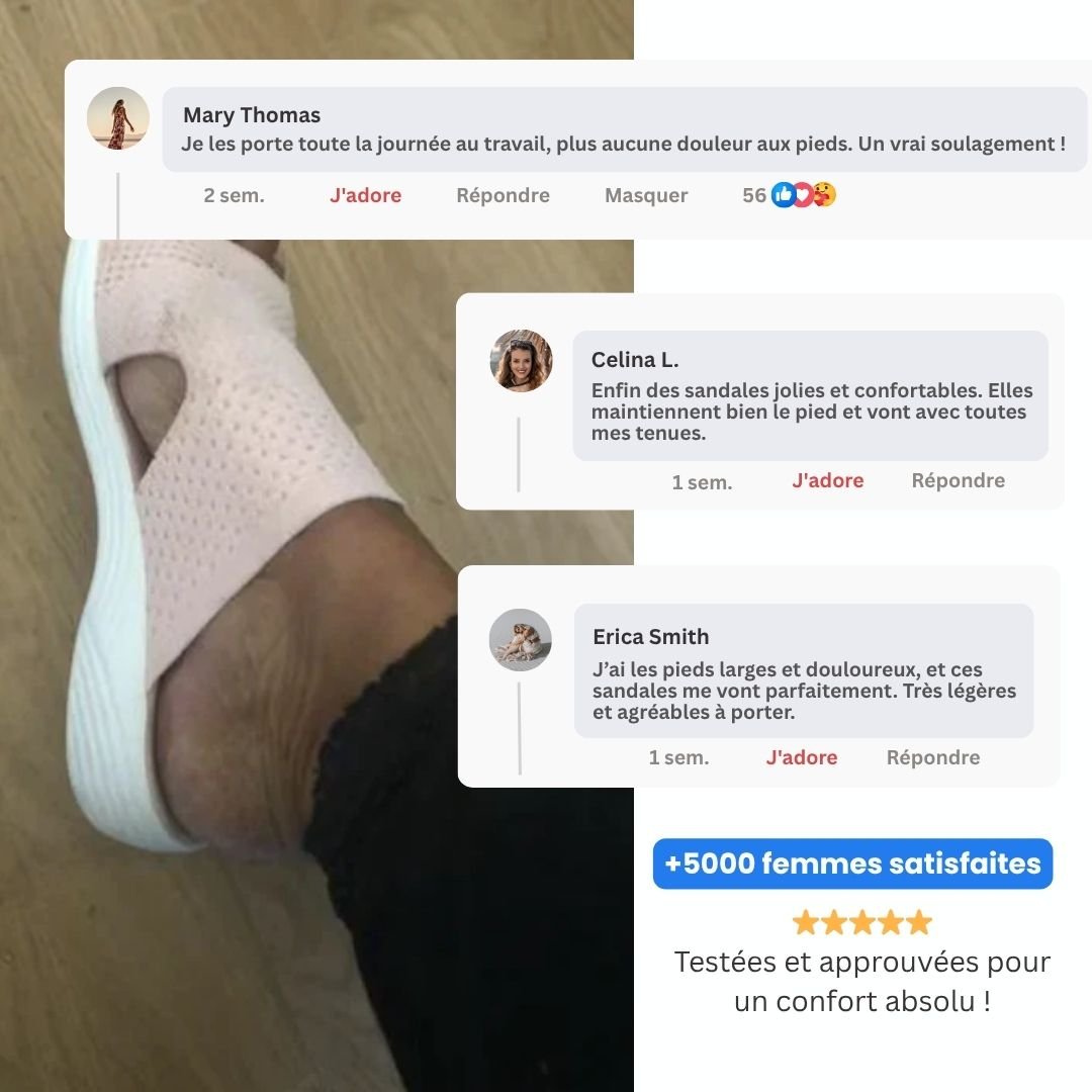 Sandales compensée à confort orthopédique pour femme - Semello.fr
