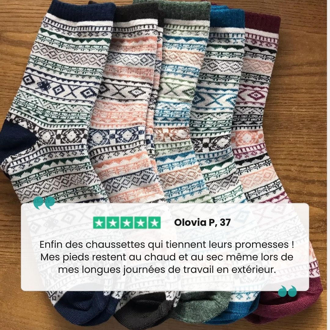 Chaussettes Laine Femme 4 paires – Confort & Isolation Hiver