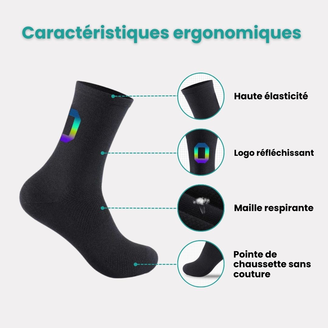 Chaussettes de Cyclisme Réfléchissantes – Sécurité & Performance