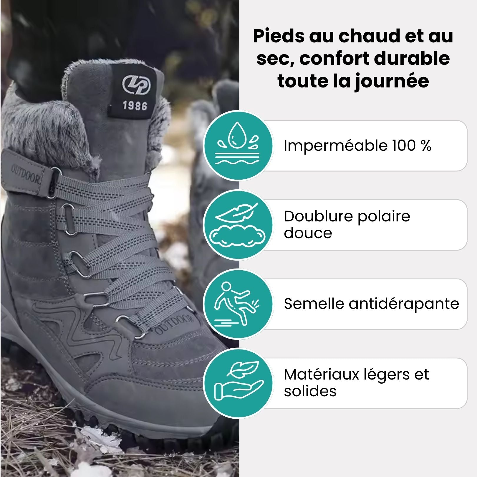 Botte de neige chaude et imperméable - Semello.fr