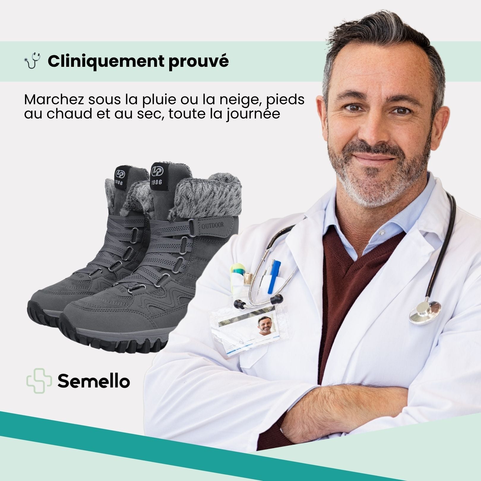 Botte de neige chaude et imperméable - Semello.fr