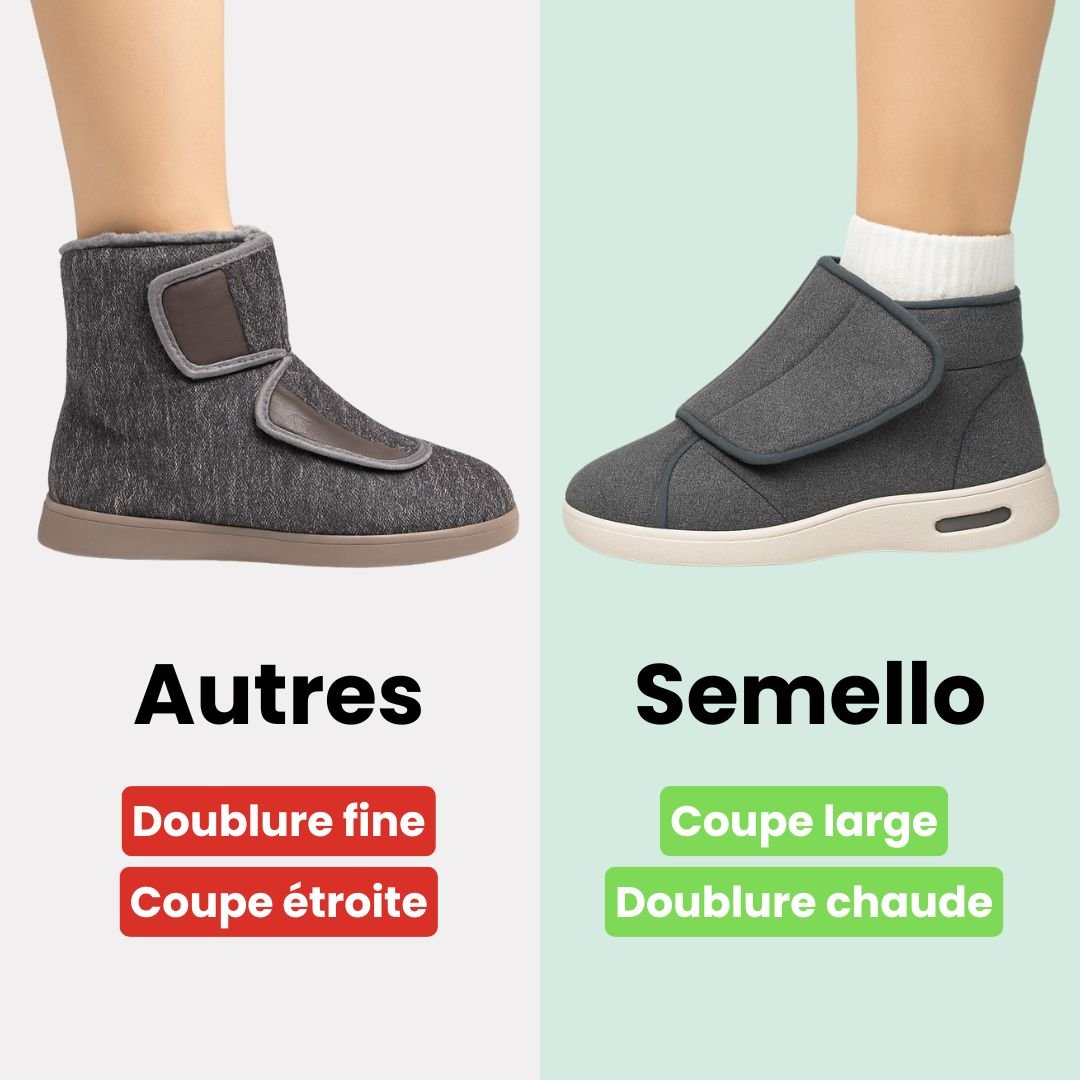 Botte d'hiver doublée spéciale pieds diabétiques - Semello.fr