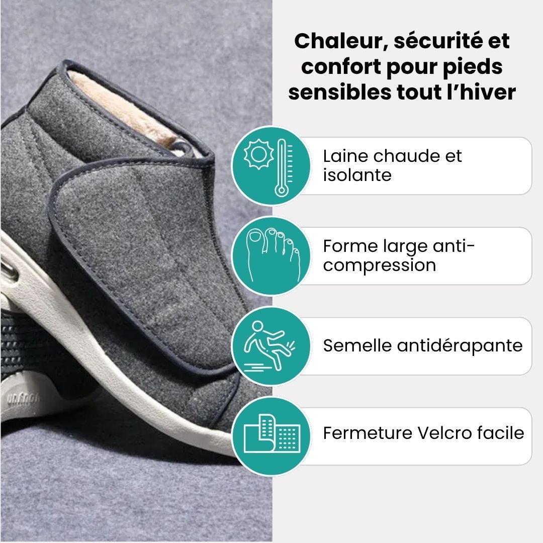 Botte d'hiver doublée spéciale pieds diabétiques - Semello.fr