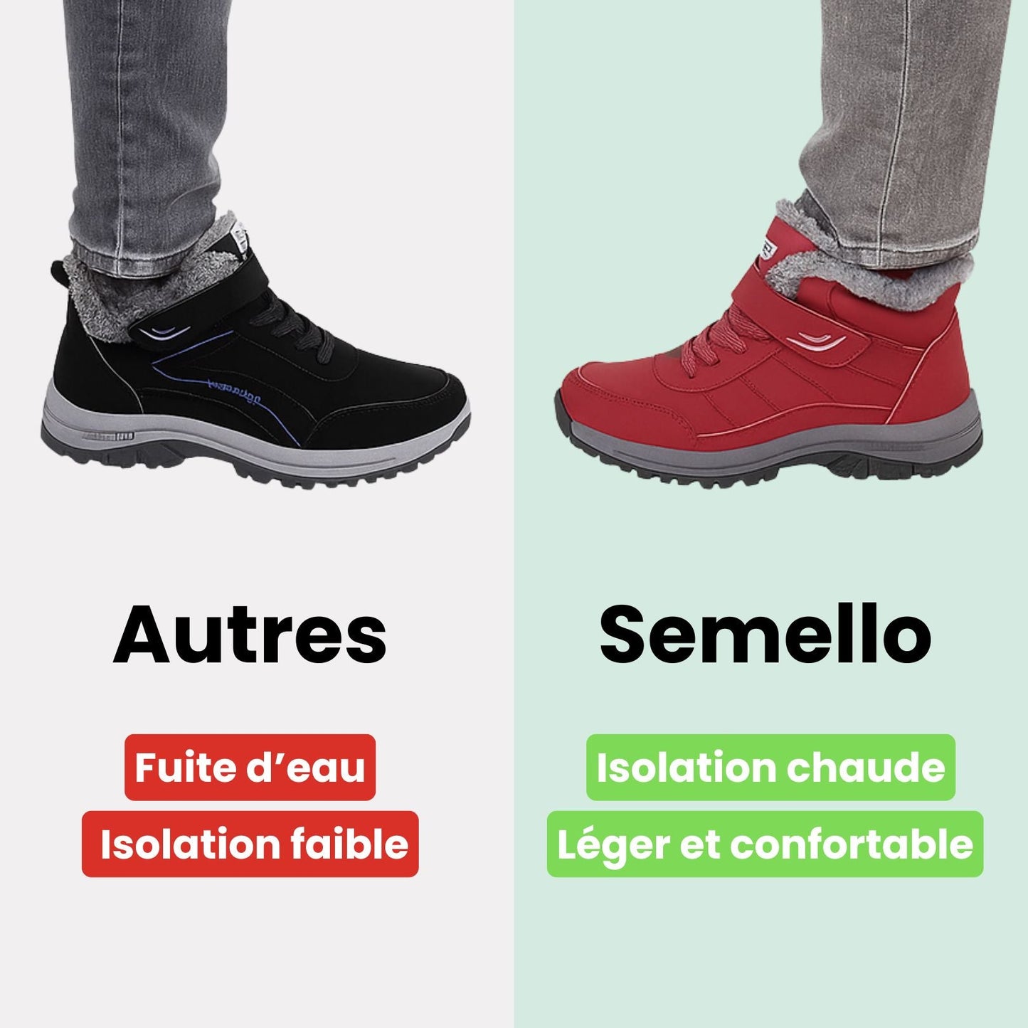 Botte d'Hiver Imperméable Doublée Ultra - Confortable - Semello.fr