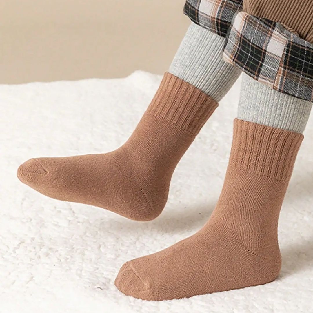 Chaussettes Chaudes Enfant – Épaisses & Confort Hiver (5 paires) - Semello.fr