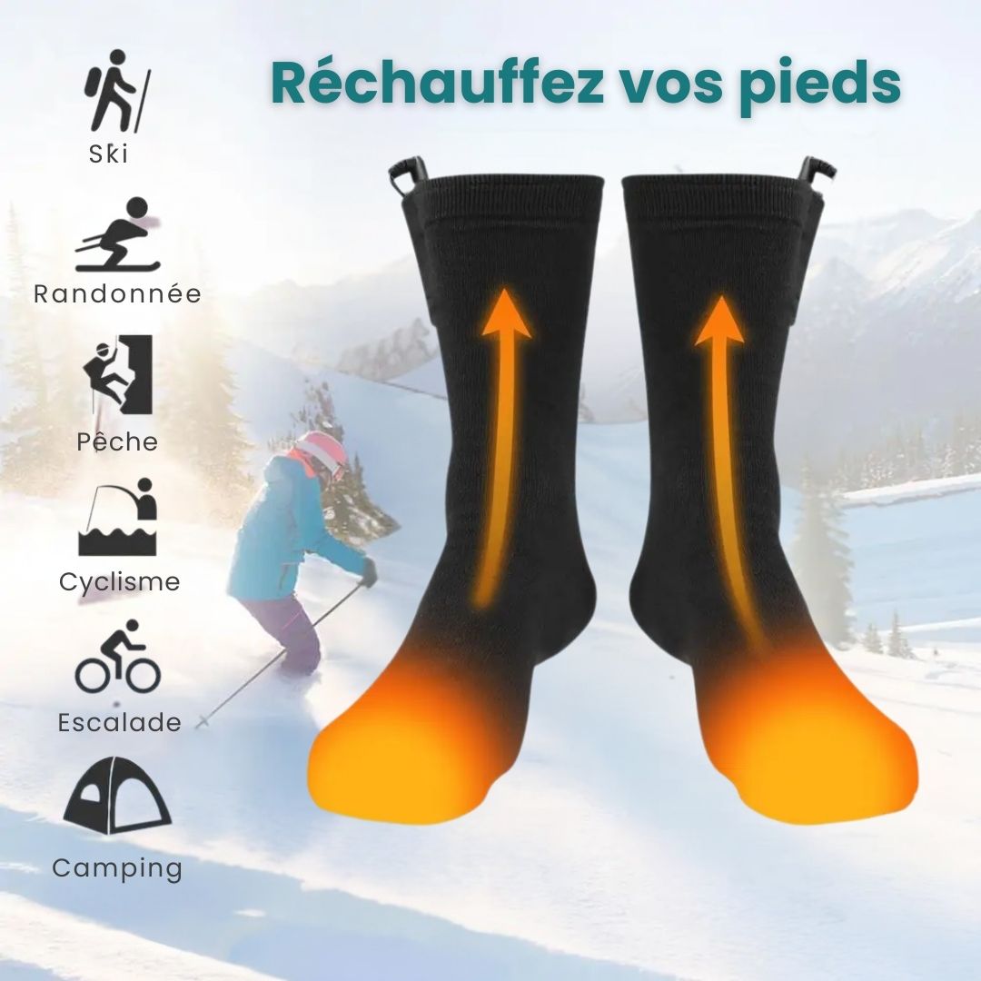 Chaussettes Chauffantes Rechargeables – Chaleur Instantanée - Semello.fr