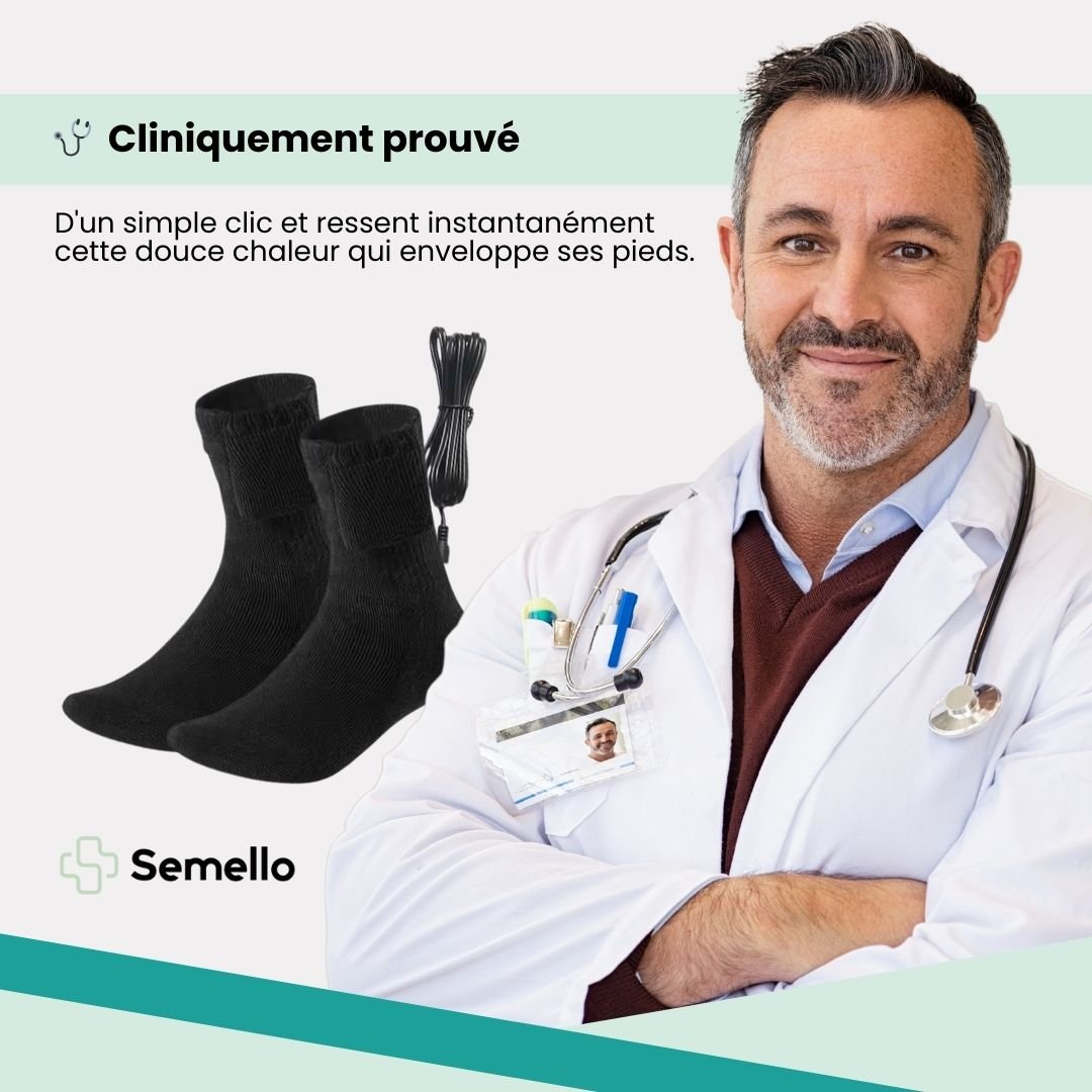 Chaussettes Chauffantes Rechargeables – Chaleur Instantanée - Semello.fr