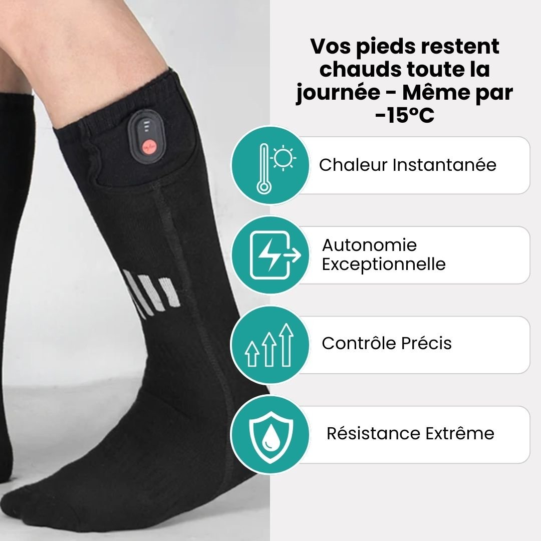 Chaussettes Chauffantes Sport – Ski, Randonnée & Pêche (Taille Universelle) - Semello.fr