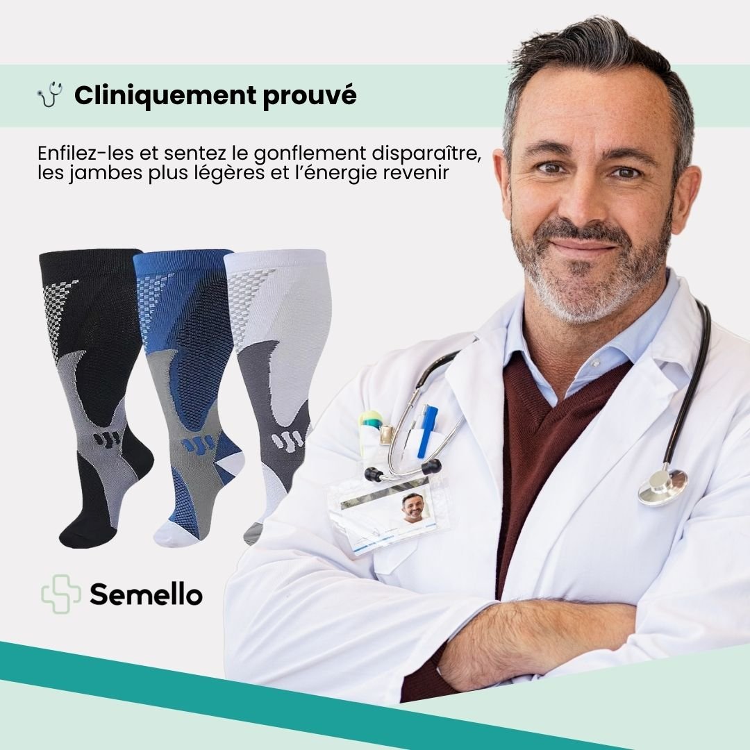 Chaussettes de Compression Grandes Tailles – 2XL à 4XL - Semello.fr