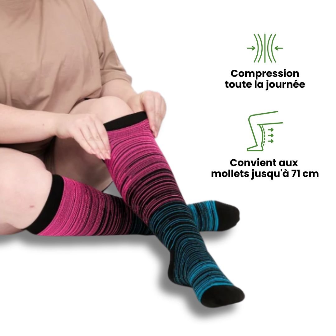 Chaussettes de contention douce et colorée (20 - 30 mmHg) - Semello.fr