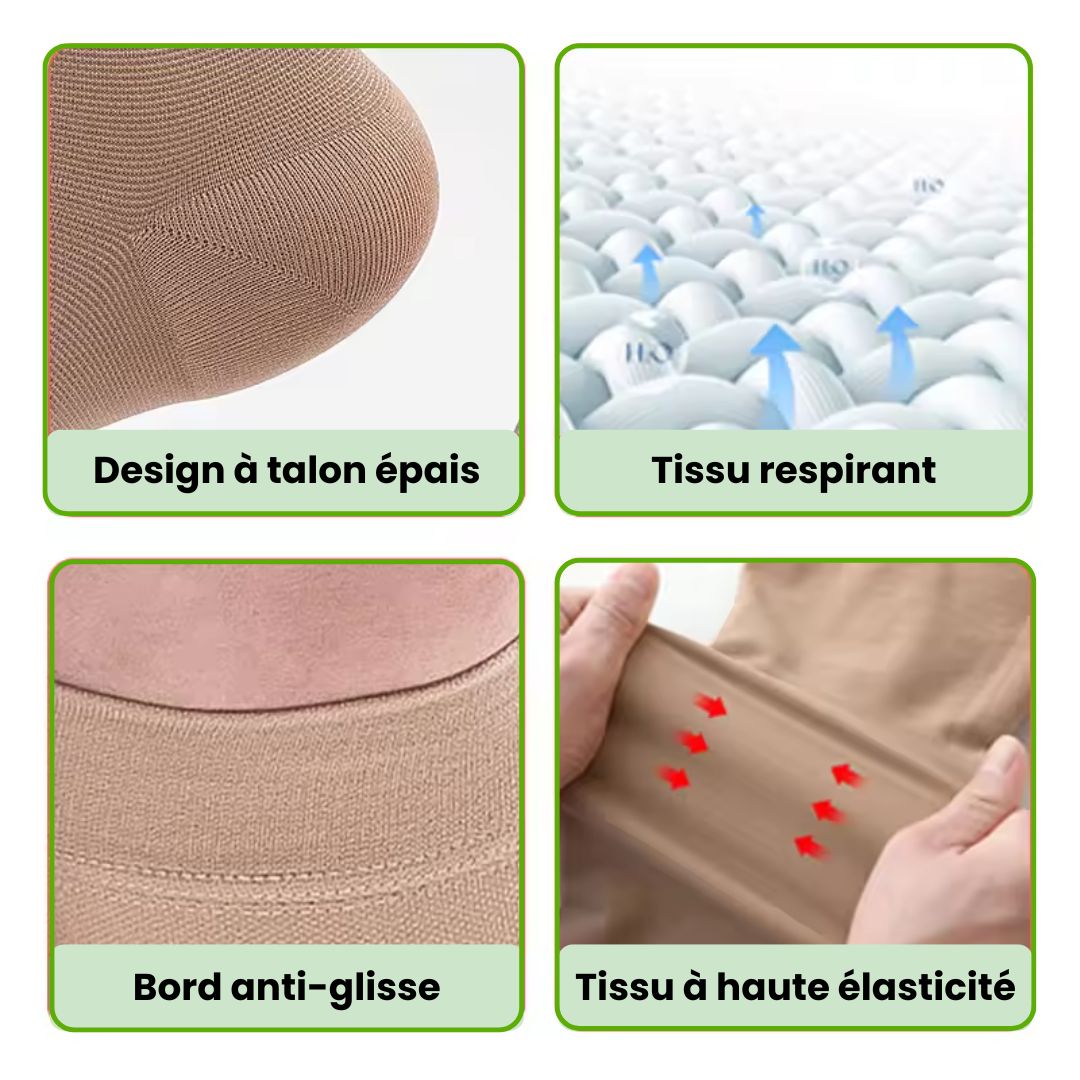 Chaussettes de contention respirante orteils libres (20 - 30 mmHg) - Semello.fr