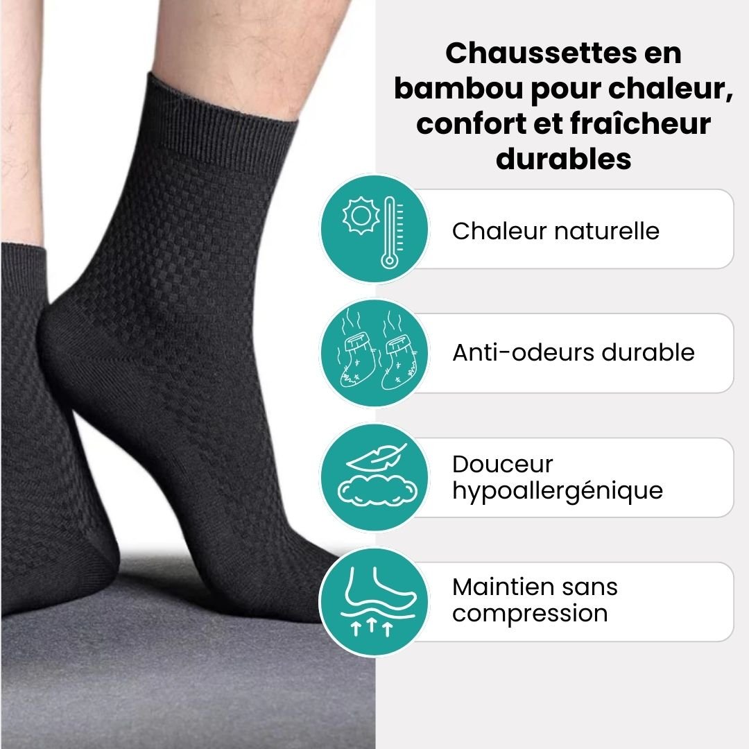 Chaussettes en bambou haute | Chaleur & Anti - odeurs - Semello.fr