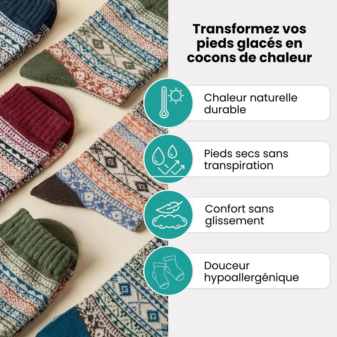 Chaussettes Laine Femme 4 paires – Confort & Isolation Hiver - Semello.fr