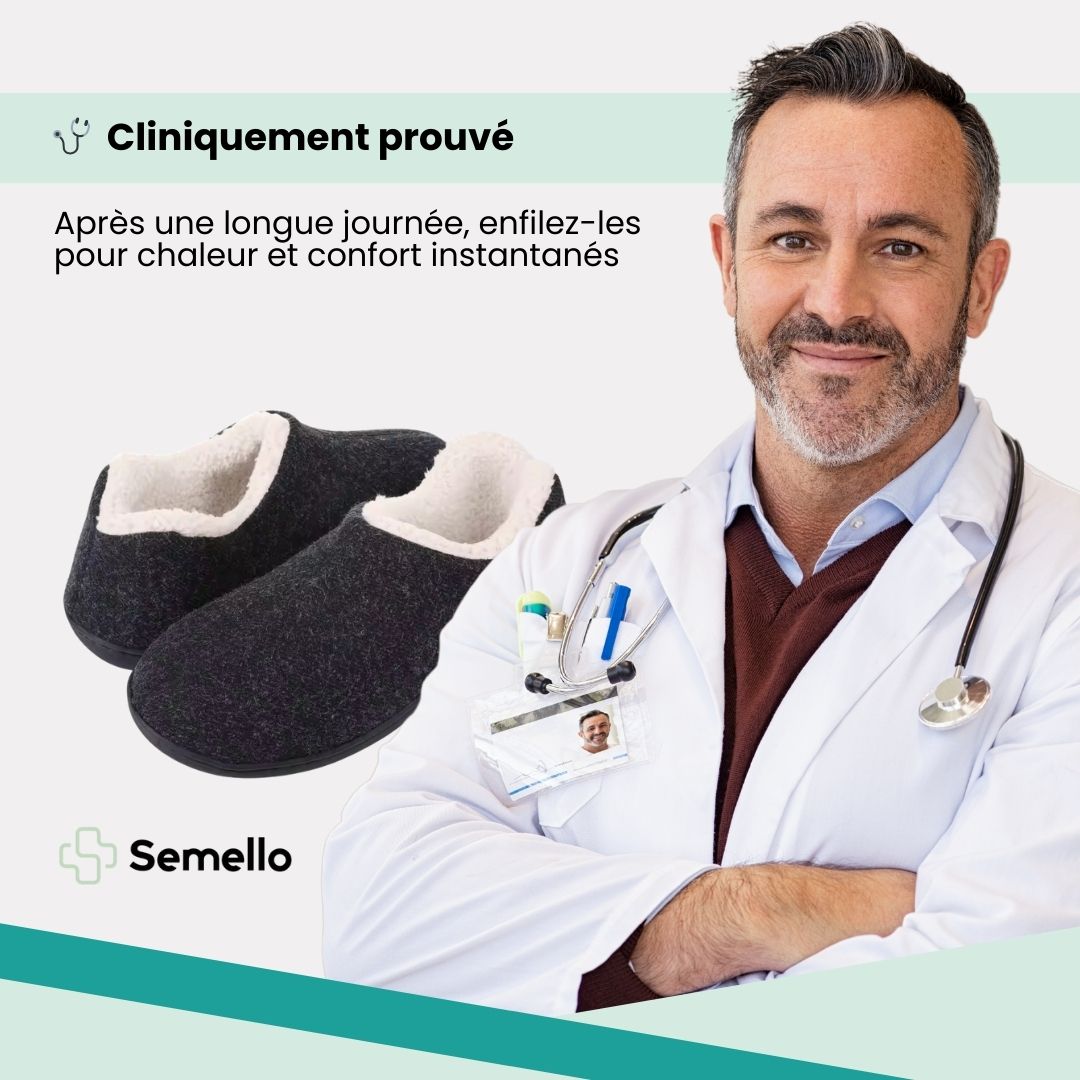 Chaussons Orthopédiques Antidérapants | Chaleur & Stabilité Hiver Femme - Semello.fr