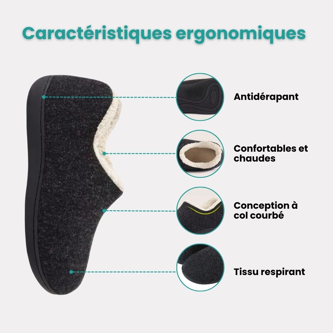Chaussons Orthopédiques Antidérapants | Chaleur & Stabilité Hiver Femme - Semello.fr