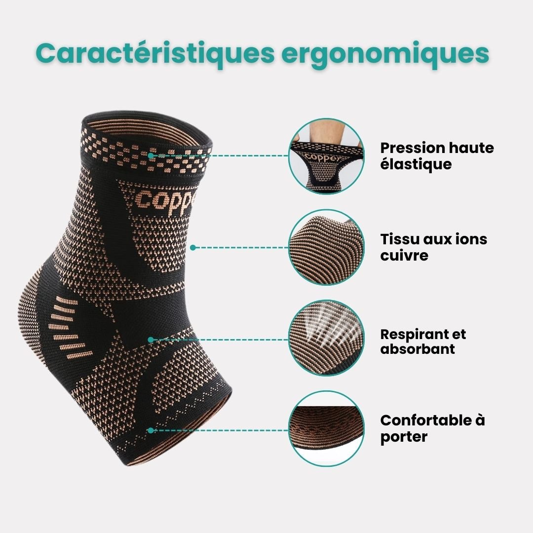 Chevillère Orthopédique Cuivre - Douleurs, Entorses & Récupération - Semello.fr