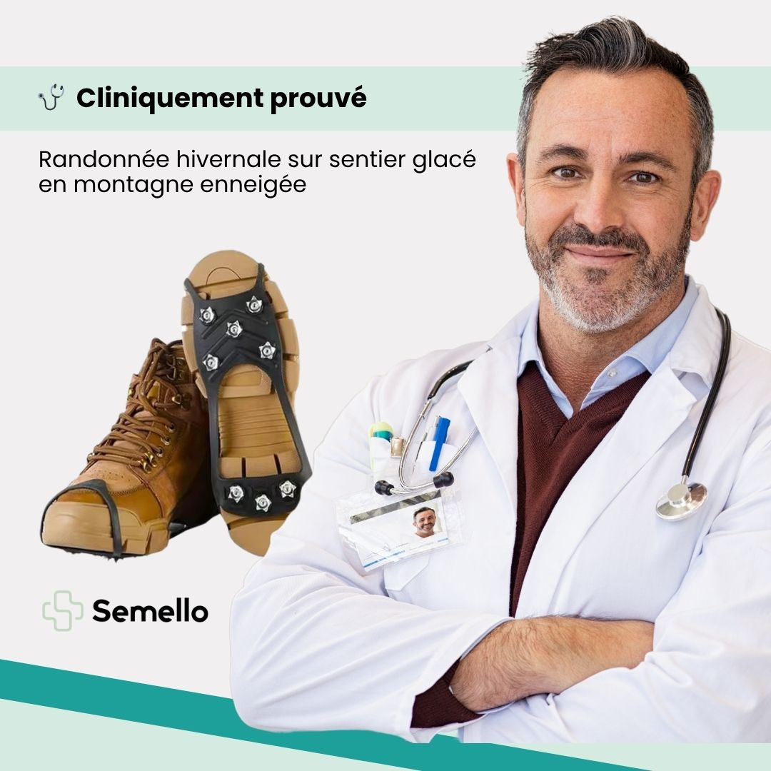 Crampons Antidérapants pour Chaussures – 8 Dents, Neige & Randonnée - Semello.fr