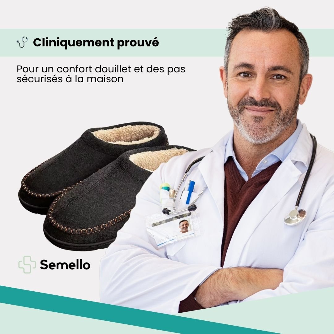 Pantoufles chaudes homme | Élegante & Doublure anti - froid - Semello.fr