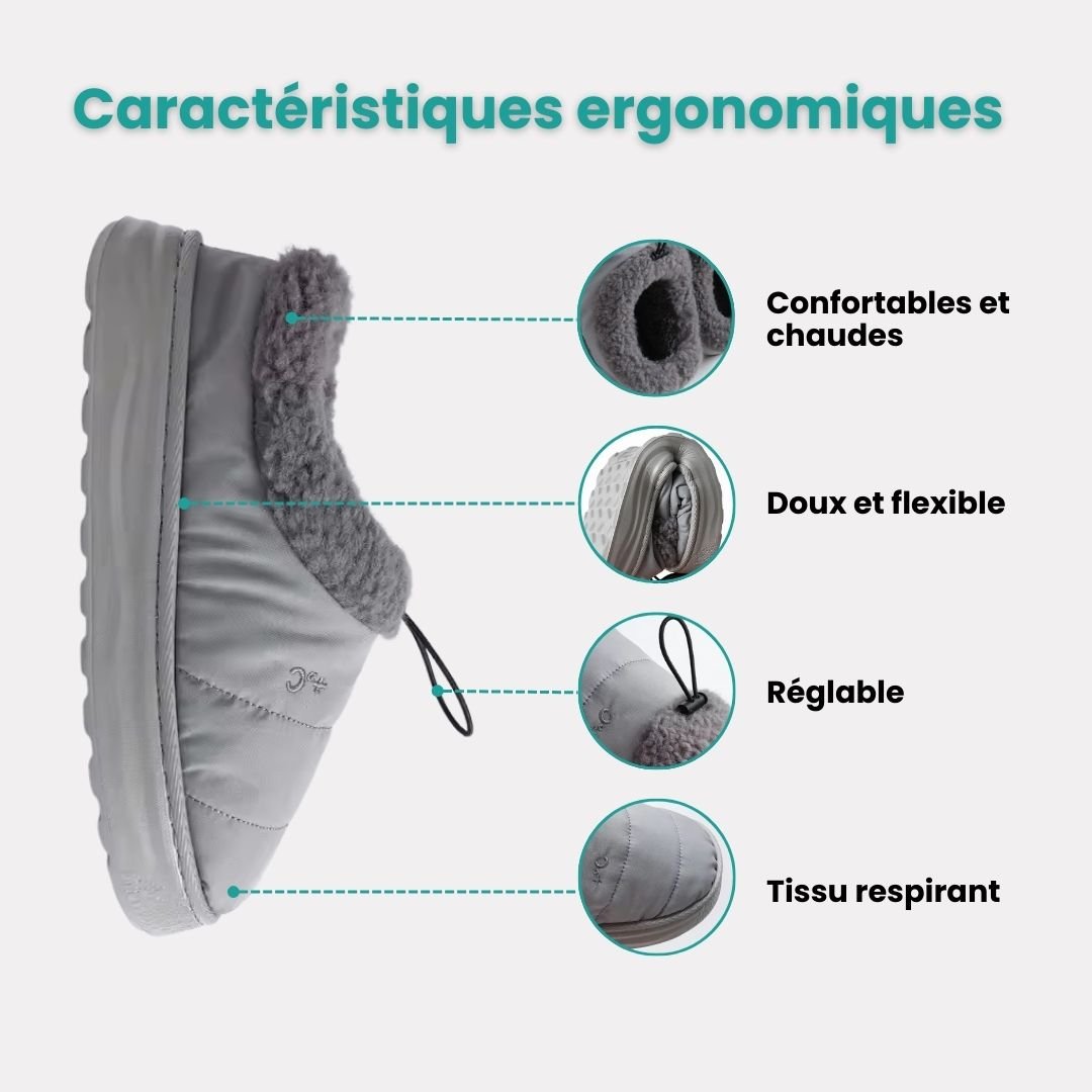Pantoufles en Coton Duveteuses | Douse et Chaud - Semello.fr