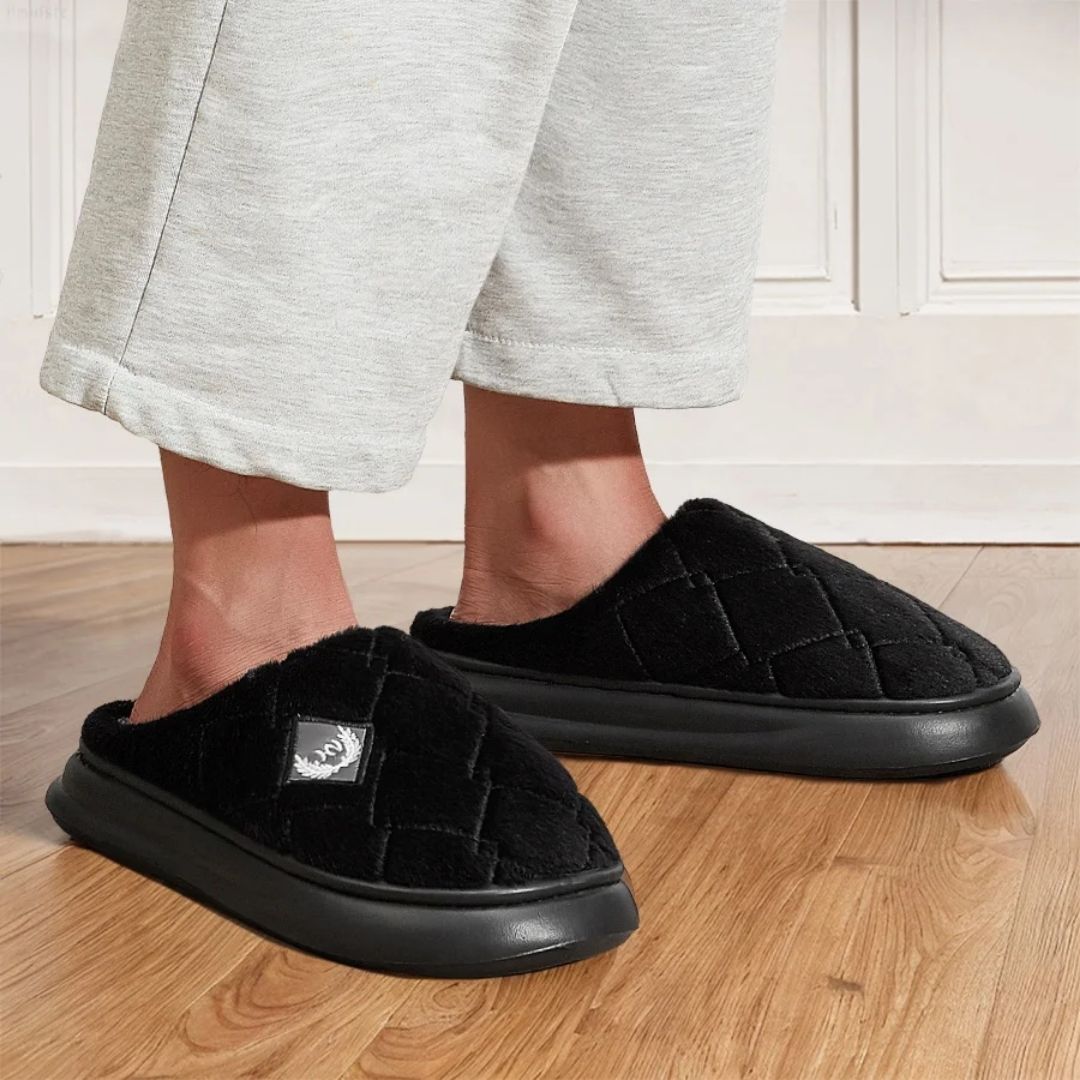 Pantoufles Homme Plaid Fourrées | EVA + mémoire de forme - Semello.fr
