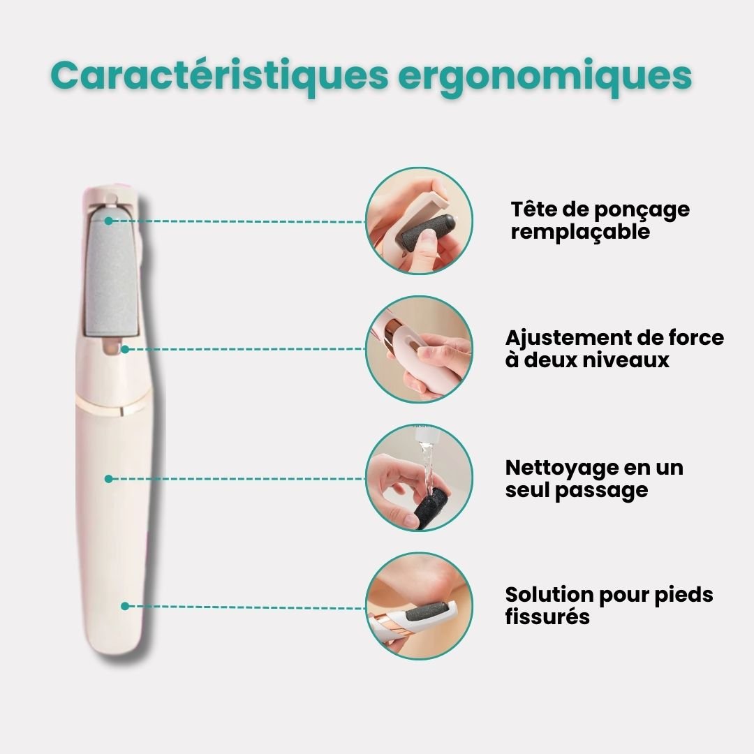 Râpe Électrique Anticalosités – Pieds Doux & Lisses - Semello.fr