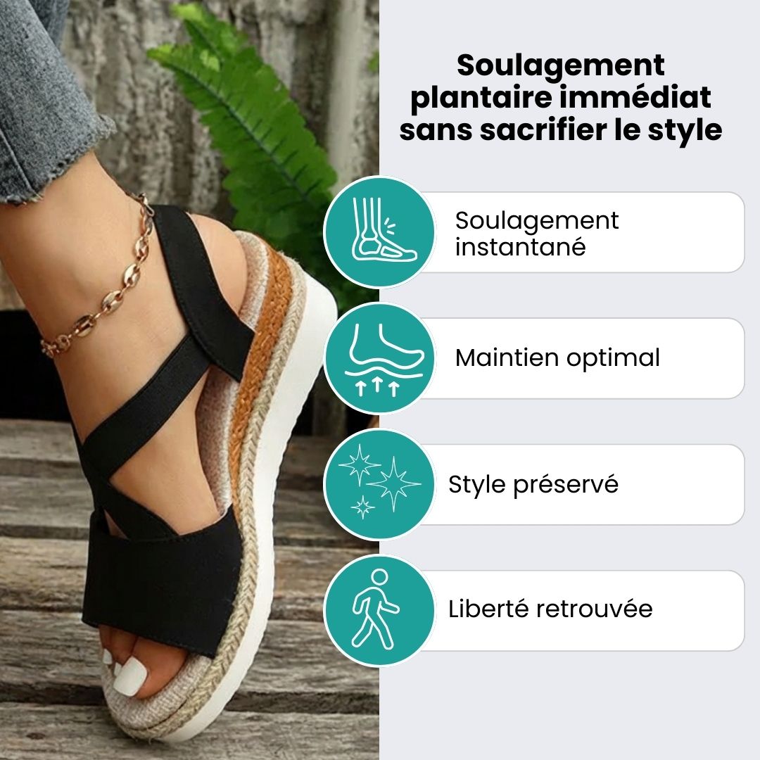 Sandales Compensées avec Soutien Orthopédique - Semello.fr