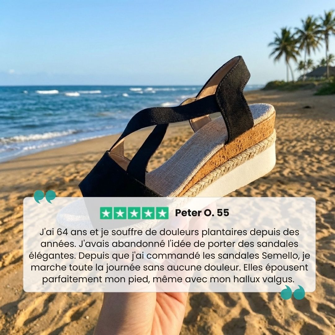 Sandales Compensées avec Soutien Orthopédique - Semello.fr