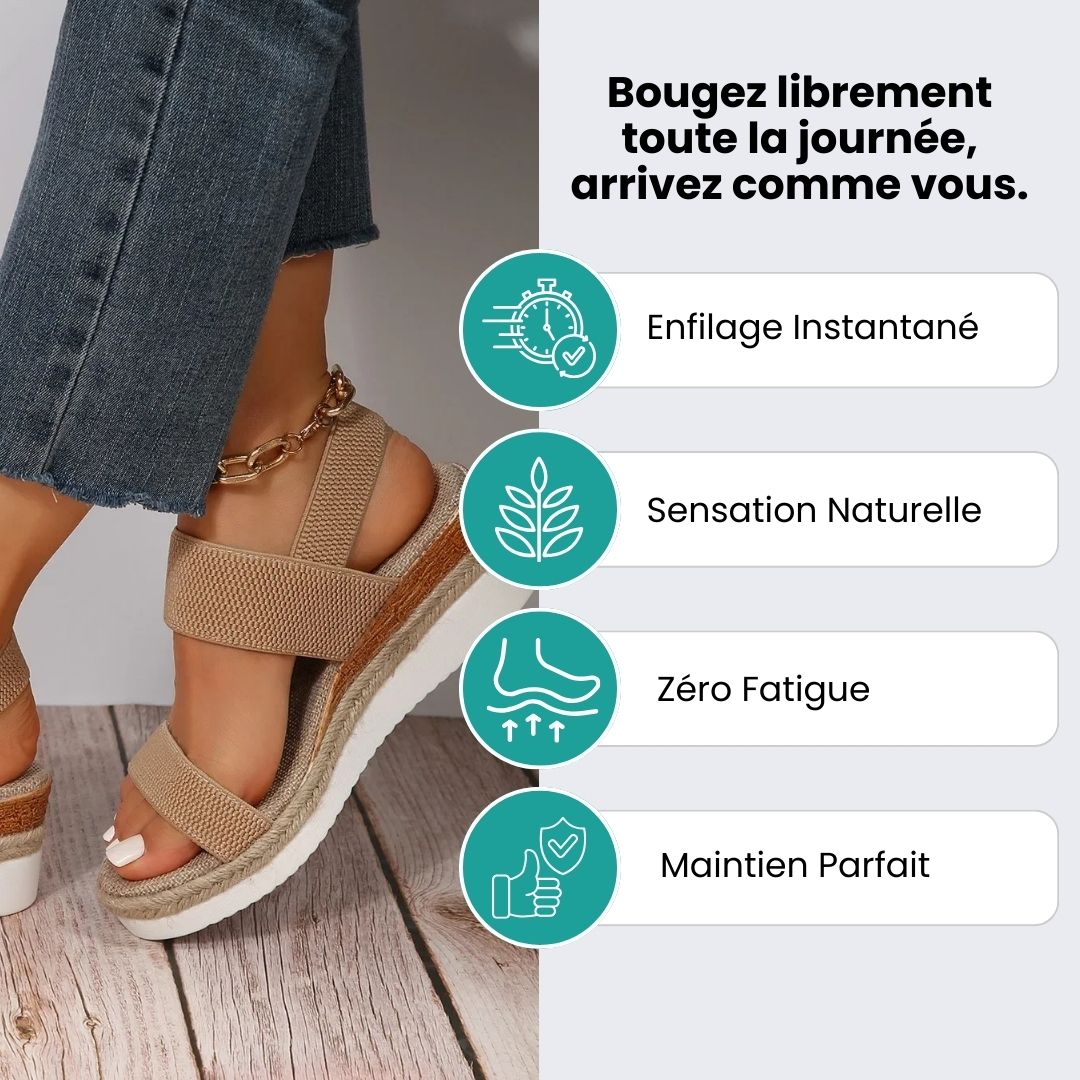 Sandales Compensées Femme – Maintien Orthopédique - Semello.fr