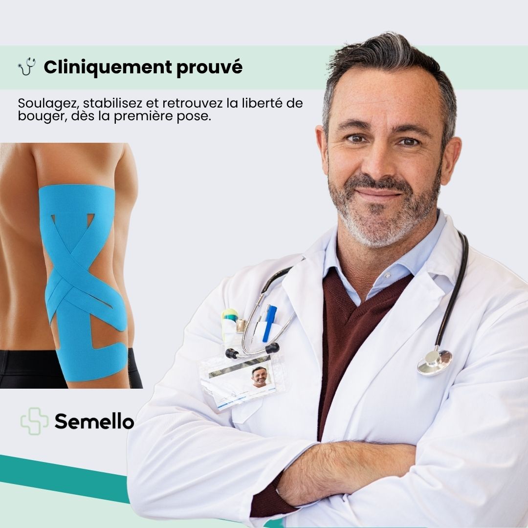 Strap Coude – Maintien Actif & Anti - Douleur (10 Bandes) - Semello.fr
