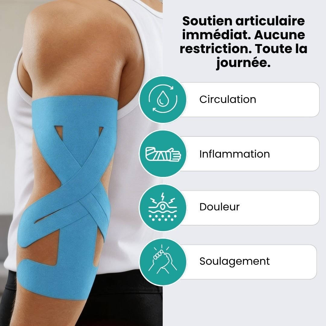Strap Coude – Maintien Actif & Anti - Douleur (10 Bandes) - Semello.fr